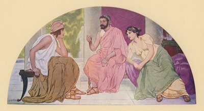 Paris em casa de Menelau e Helena (litografia a cores) de Walter MacEwen