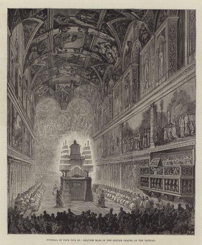 Funeral do Papa Pio IX, Réquiem Missa na Capela Sistina do Vaticano de Walter Paget