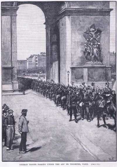 Tropas alemãs passando sob o Arco do Triunfo 1871 AD de Walter Paget