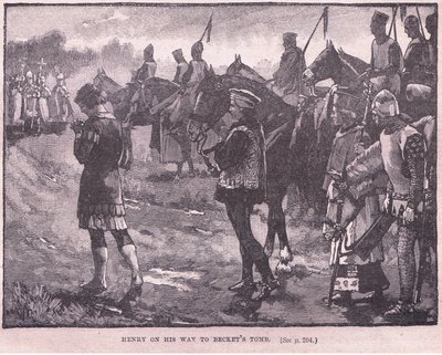Henrique a caminho do túmulo de Becket em 1174 dC de Walter Paget