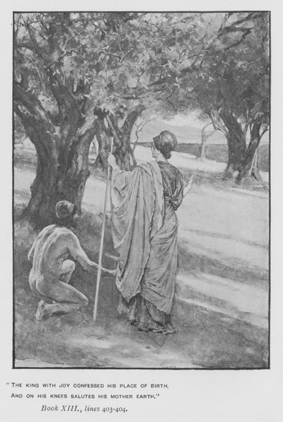 Ilustração para a Odisséia do Papa de Homero (litho) de Walter Paget