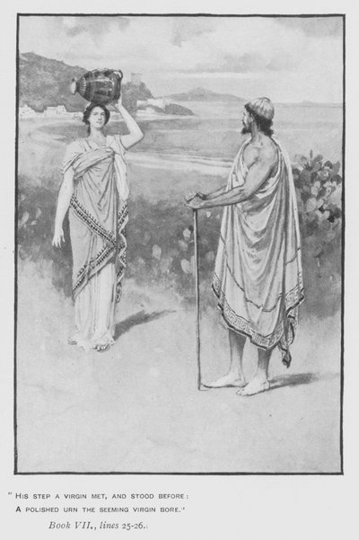 Ilustração para a Odisséia do Papa de Homero (litho) de Walter Paget