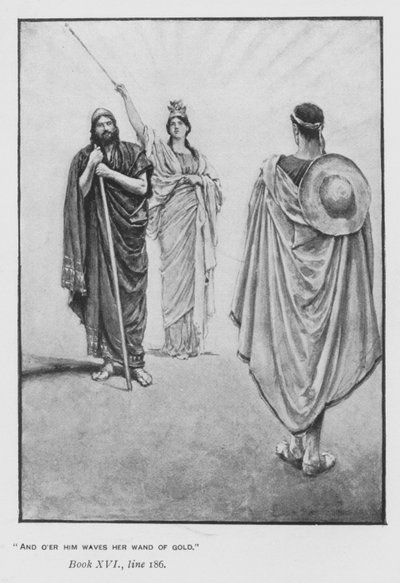Ilustração para a Odisséia do Papa de Homero (litho) de Walter Paget