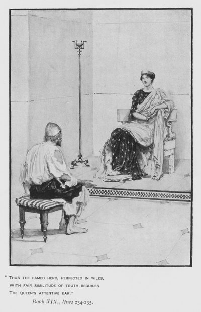 Ilustração para a Odisséia do Papa de Homero (litho) de Walter Paget