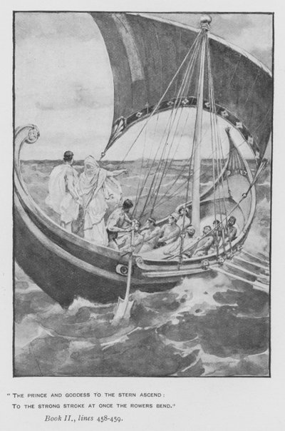 Ilustração para a Odisséia do Papa de Homero (litho) de Walter Paget