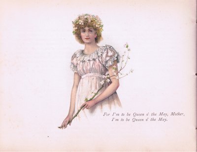 "Sou a Rainha do Maio, Mãe", ilustração da Tennyson Pictures publicada por E P Dutton & Co, c.1900 (cor litho) de Walter Paget