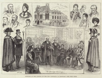 Anotações na abertura do novo Townhall em Hastings de Walter Paget