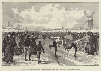 Partida de Patinação Artística no Littleport, Cambridgeshire, Final Heat entre J Smart e T Wells de Walter Paget