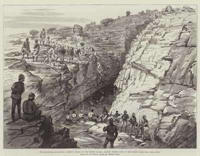 A Expedição de Cartum, Gakdul Wells, na Marcha do Deserto, passando a Água até as Tropas do Poço Superior de Walter Paget