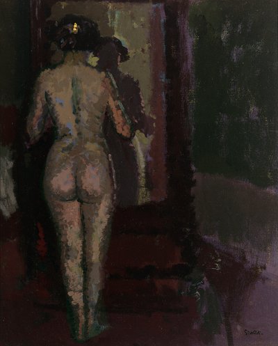 Nude at Mirror, Sally, c.1907-09 (óleo sobre tela) de Walter Richard Sickert