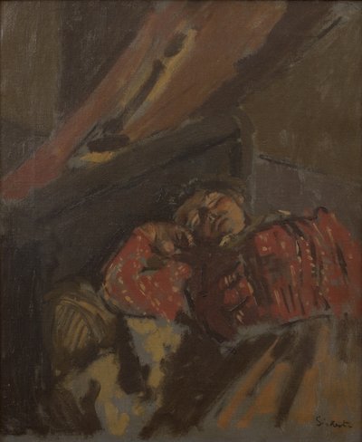 Blusa com padrão vermelho, c. 1907 (óleo sobre tela) de Walter Richard Sickert
