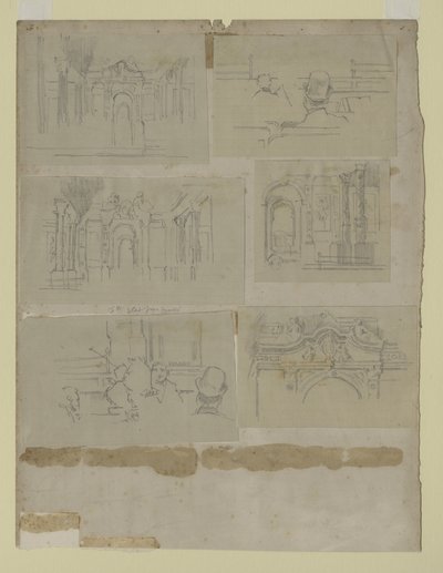 Vários Estudos (lápis sobre papel) de Walter Richard Sickert