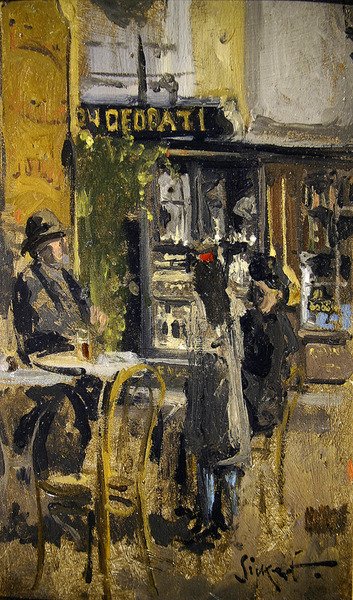 The Little Tea Shop, Dieppe (óleo no painel) de Walter Richard Sickert