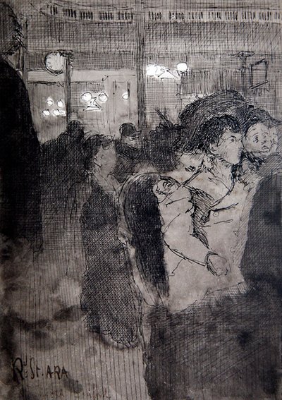 The Old Bedford (caneta, tinta e lavagem a bordo) de Walter Richard Sickert