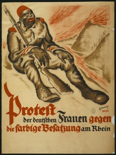Mulheres alemãs protestam contra a ocupação de cor do Reno, 1920. de Walter Riemer