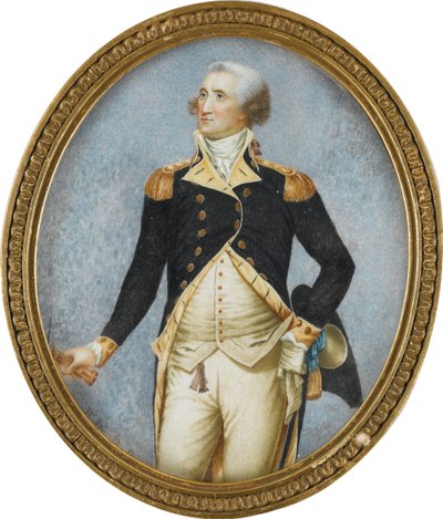 Retrato de George Washington (1732-1799), de Robertson, Walter (1750-1801). Aquarela, Gouache em chifre de Walter Robertson