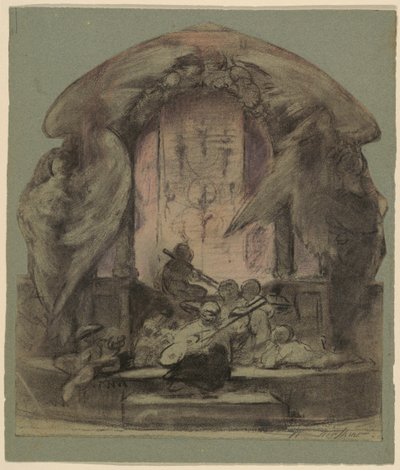 Design para uma decoração de parede pintada de Walter Shirlaw