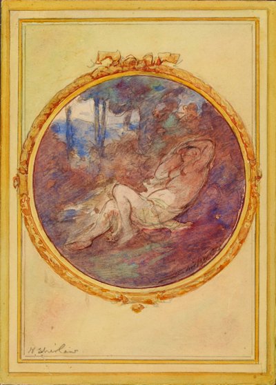 Figura Estudo para painel decorativo de Walter Shirlaw