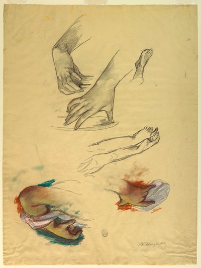 Estudo das mãos de Walter Shirlaw