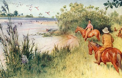Livingstone e Oswell atingem o Zambeze em Sesheke de Walter Stanley Paget
