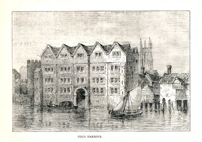 Porto Frio. Casa medieval da mansão North Bank ofThames acima da ponte de Londres, 1894 de Walter Thornbury