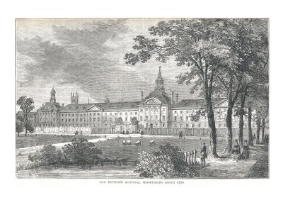 Antigo Hospital Bethlem. Por volta de 1750, 1878 de Walter Thornbury