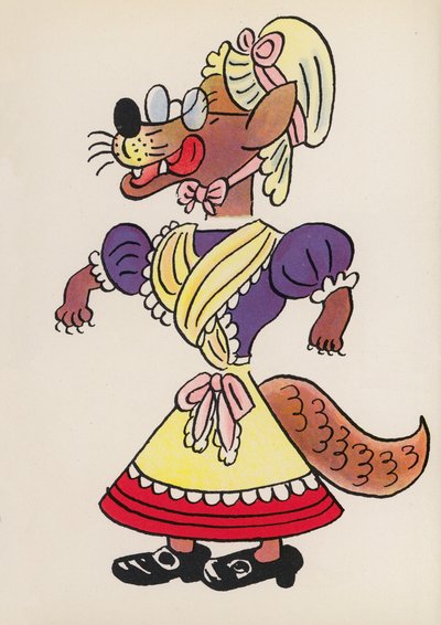 Figuras de livros infantis: Lobo Mau (litografia a cores) de Walter Trier