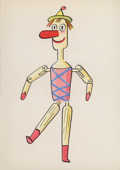Figuras de livros infantis: Pinóquio (litografia a cores) de Walter Trier