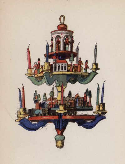 Brinquedo antigo pintado por Walter Trier (litografia a cores) de Walter Trier