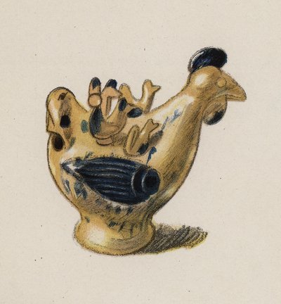 Brinquedo antigo pintado por Walter Trier (litografia a cores) de Walter Trier