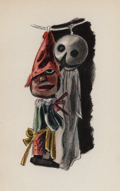 Brinquedo antigo pintado por Walter Trier (litografia a cores) de Walter Trier