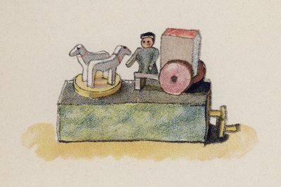 Brinquedo antigo pintado por Walter Trier (litografia a cores) de Walter Trier