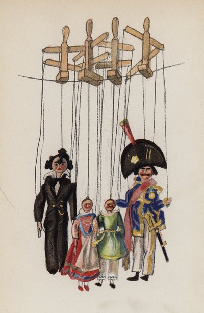 Brinquedo antigo pintado por Walter Trier (litografia a cores) de Walter Trier