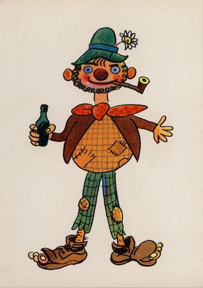 Um dos "Crazy People" de Walter Trier (litografia a cores) de Walter Trier
