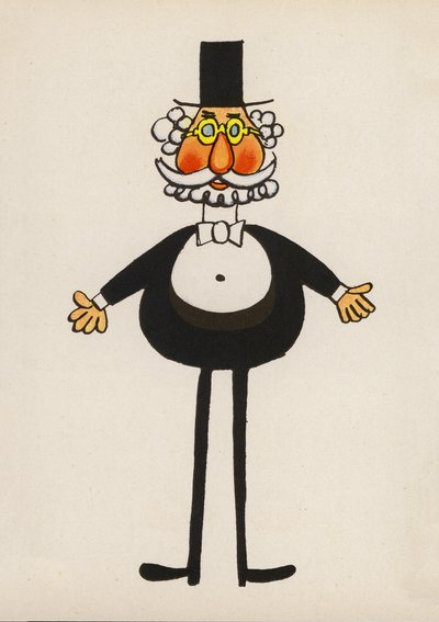 Um dos "Crazy People" de Walter Trier (litografia a cores) de Walter Trier