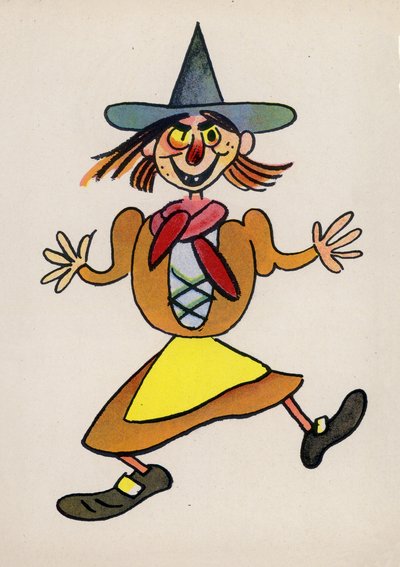 Um dos "Crazy People" de Walter Trier (litografia a cores) de Walter Trier