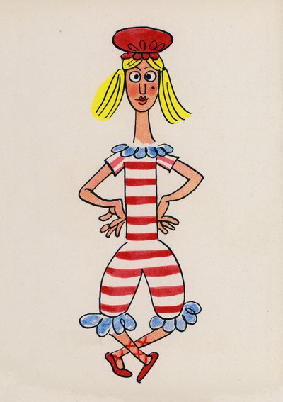 Um dos "Crazy People" de Walter Trier (litografia a cores) de Walter Trier