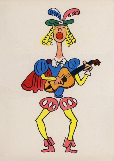 Um dos "Crazy People" de Walter Trier (litografia a cores) de Walter Trier