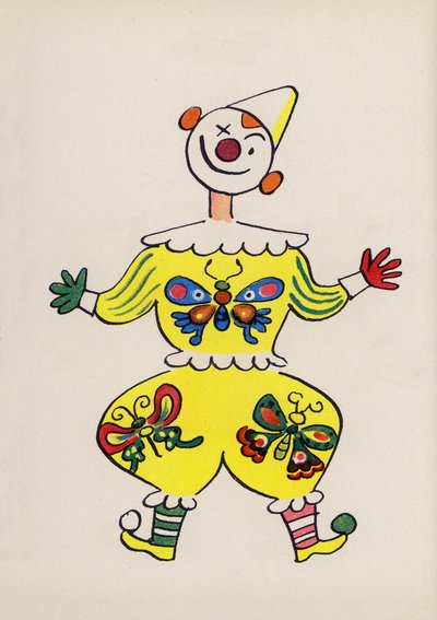 Um dos "Crazy People" de Walter Trier (litografia a cores) de Walter Trier