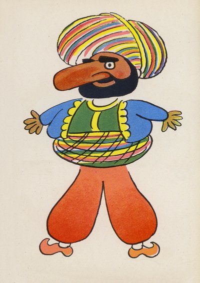 Um dos "Crazy People" de Walter Trier (litografia a cores) de Walter Trier