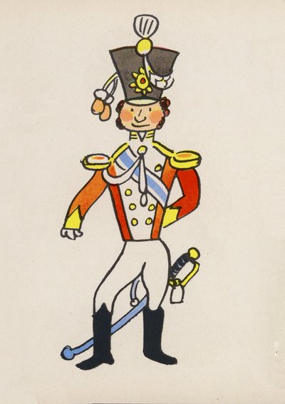 Um dos "Crazy People" de Walter Trier (litografia a cores) de Walter Trier