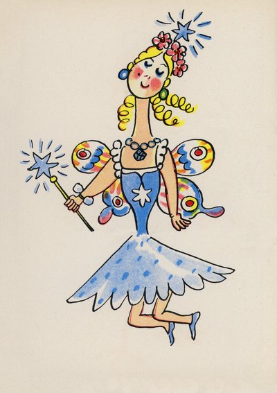Um dos "Crazy People" de Walter Trier (litografia a cores) de Walter Trier
