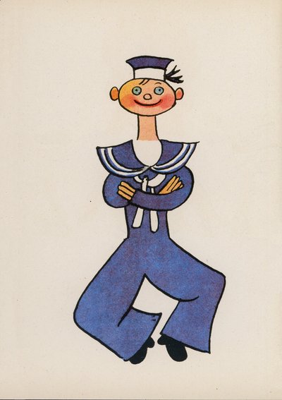 Um dos "Crazy People" de Walter Trier (litografia a cores) de Walter Trier