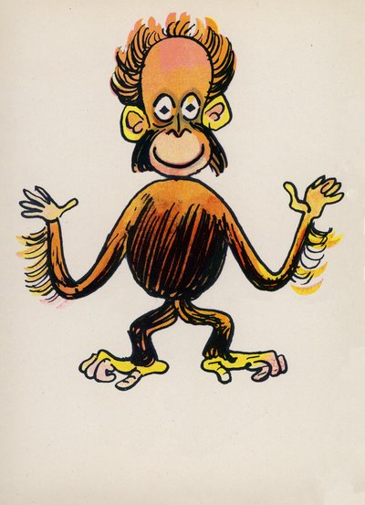 Um dos "Crazy People" de Walter Trier (litografia a cores) de Walter Trier