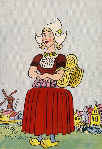 Os fatos loucos de Walter Trier: Holanda (litografia a cores) de Walter Trier