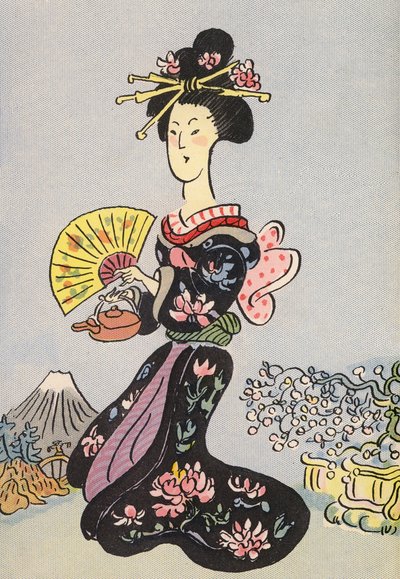 Os fatos loucos de Walter Trier: Japão (litografia a cores) de Walter Trier