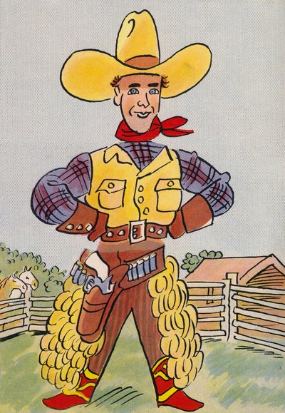 Os fatos loucos de Walter Trier: Texas, EUA (litografia a cores) de Walter Trier