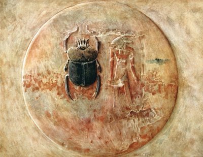 Escaravelho e Ra, Tumba de Seti, Egito, 1910 de Walter Tyndale