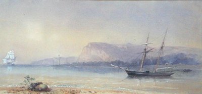 Navios na Âncora (aguarela sobre papel) de Walter William May