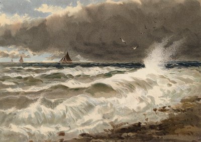 Estudo do mar na costa francesa (litografia a cores) de Walter William May